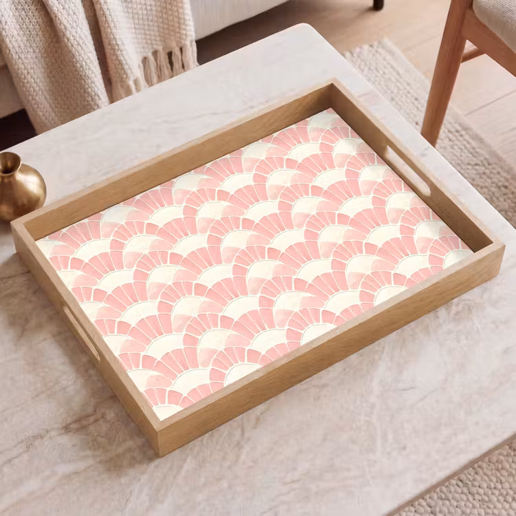 Tablett - Rosa – Fächer – Mosaik – Muster — 2