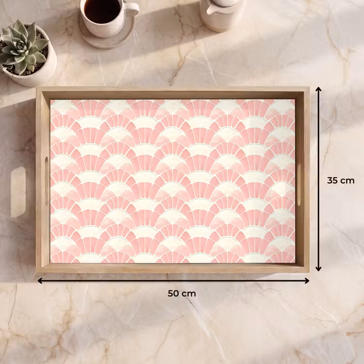 Tablett - Rosa – Fächer – Mosaik – Muster — 9