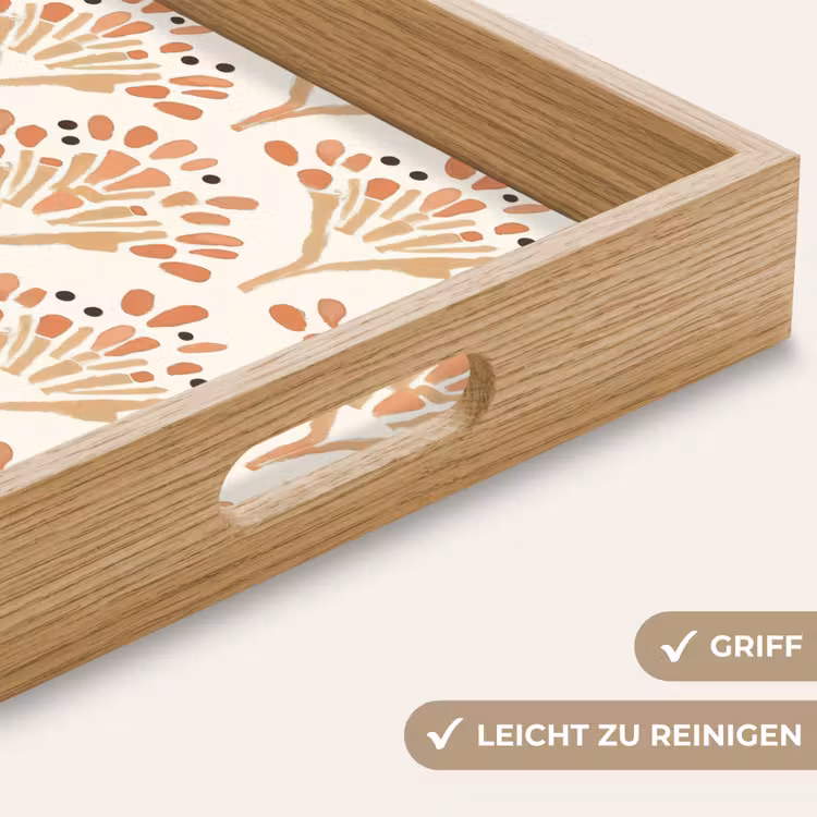 Tablett - Terrakotta – Fächer – Malerisch – Muster — 5