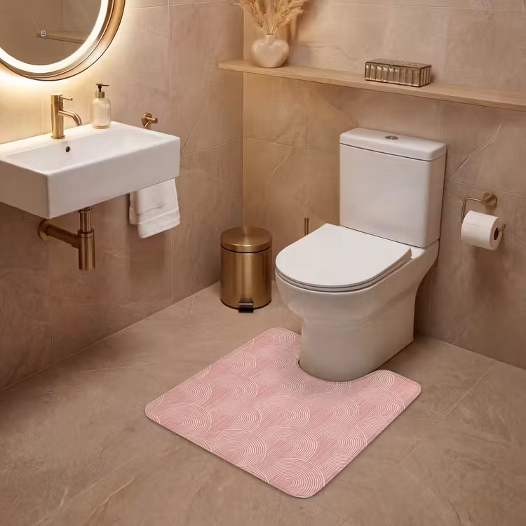 WC Vorleger - Altrosa – Bögen – Deko – Linien — 4