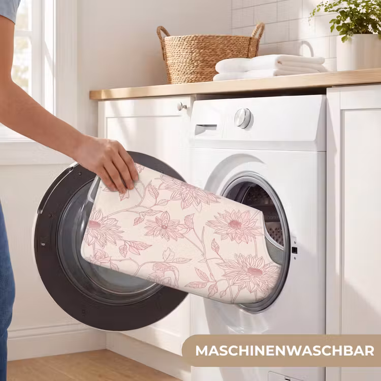 WC Vorleger - Altrosa – Dahlien – Strichzeichnung – Schnittmuster — 7