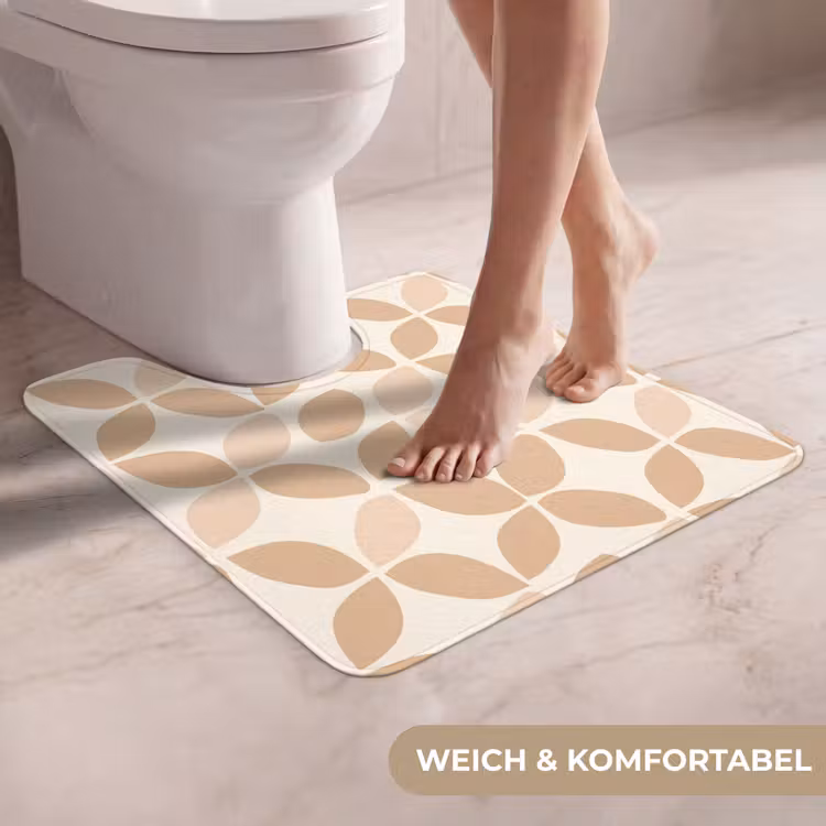 WC Vorleger - Beige – Blätter – Minimalistisch – Muster — 5