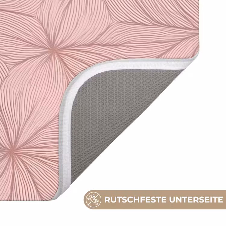 WC Vorleger - Blassrosa – Blumen – Relief – Textur — 3