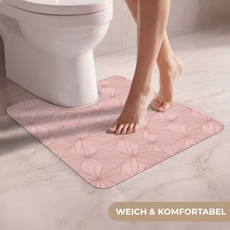 WC Vorleger - Blassrosa – Blumen – Relief – Textur — 5