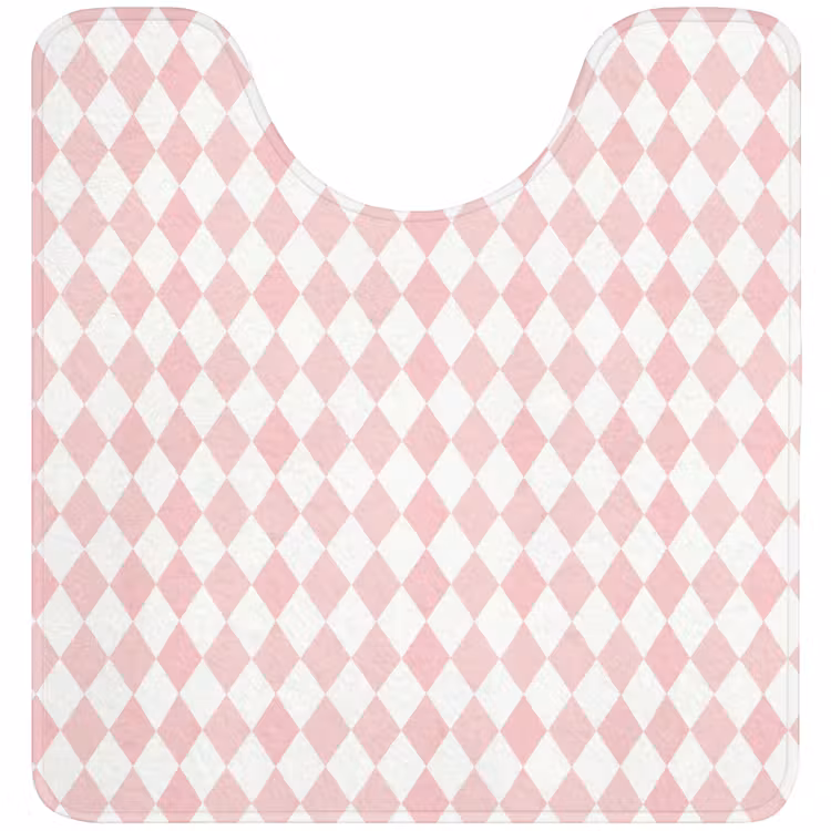 WC Vorleger - Hellrosa – Karos – Geometrisch – Muster — 1
