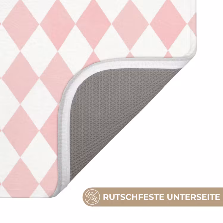 WC Vorleger - Hellrosa – Karos – Geometrisch – Muster — 3