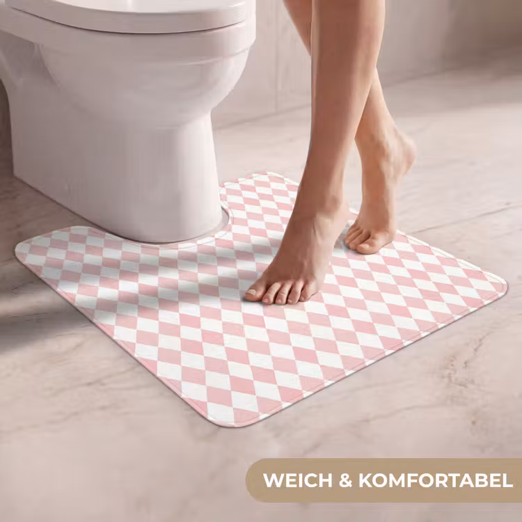 WC Vorleger - Hellrosa – Karos – Geometrisch – Muster — 5