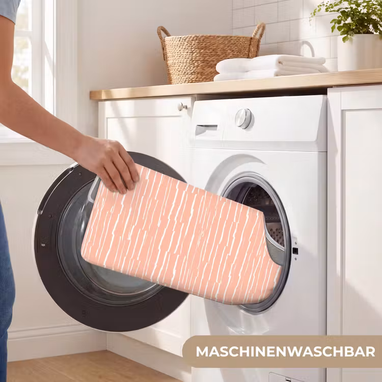 WC Vorleger - Lachsrosa – Streifen – Handgezeichnet – Muster — 7