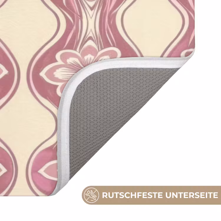WC Vorleger - Lila-Rosa – Blumen – Retro – Muster — 3