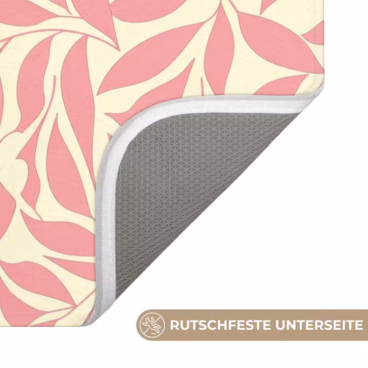 WC Vorleger - Rosa – Blätter – Dynamisch – Muster — 3