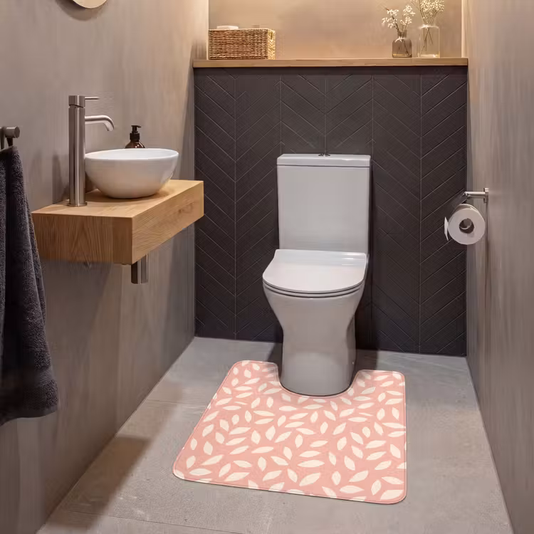WC Vorleger - Rosa – Blätter – Verspielt – Muster — 2