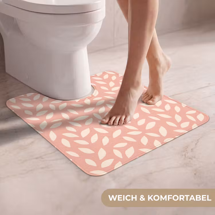 WC Vorleger - Rosa – Blätter – Verspielt – Muster — 5