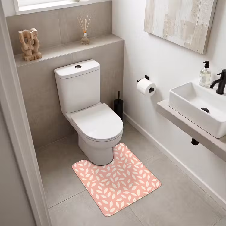 WC Vorleger - Rosa – Blätter – Verspielt – Muster — 6