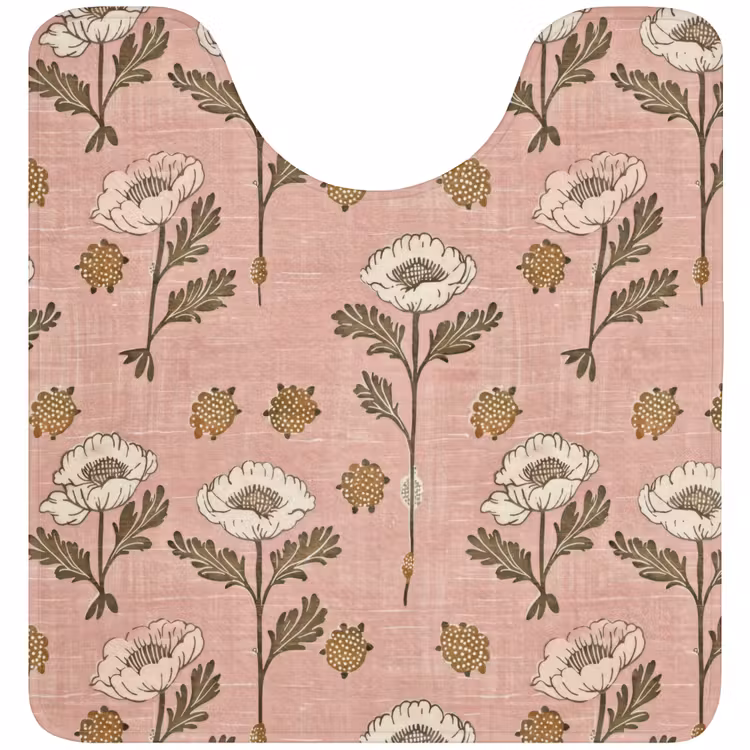 WC Vorleger - Rosa – Blumen – Vintage – Textur — 1