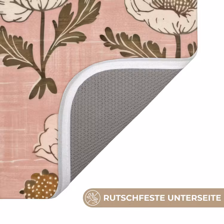 WC Vorleger - Rosa – Blumen – Vintage – Textur — 3