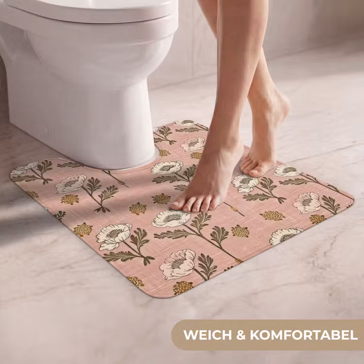 WC Vorleger - Rosa – Blumen – Vintage – Textur — 5