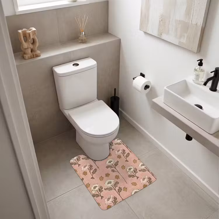 WC Vorleger - Rosa – Blumen – Vintage – Textur — 6