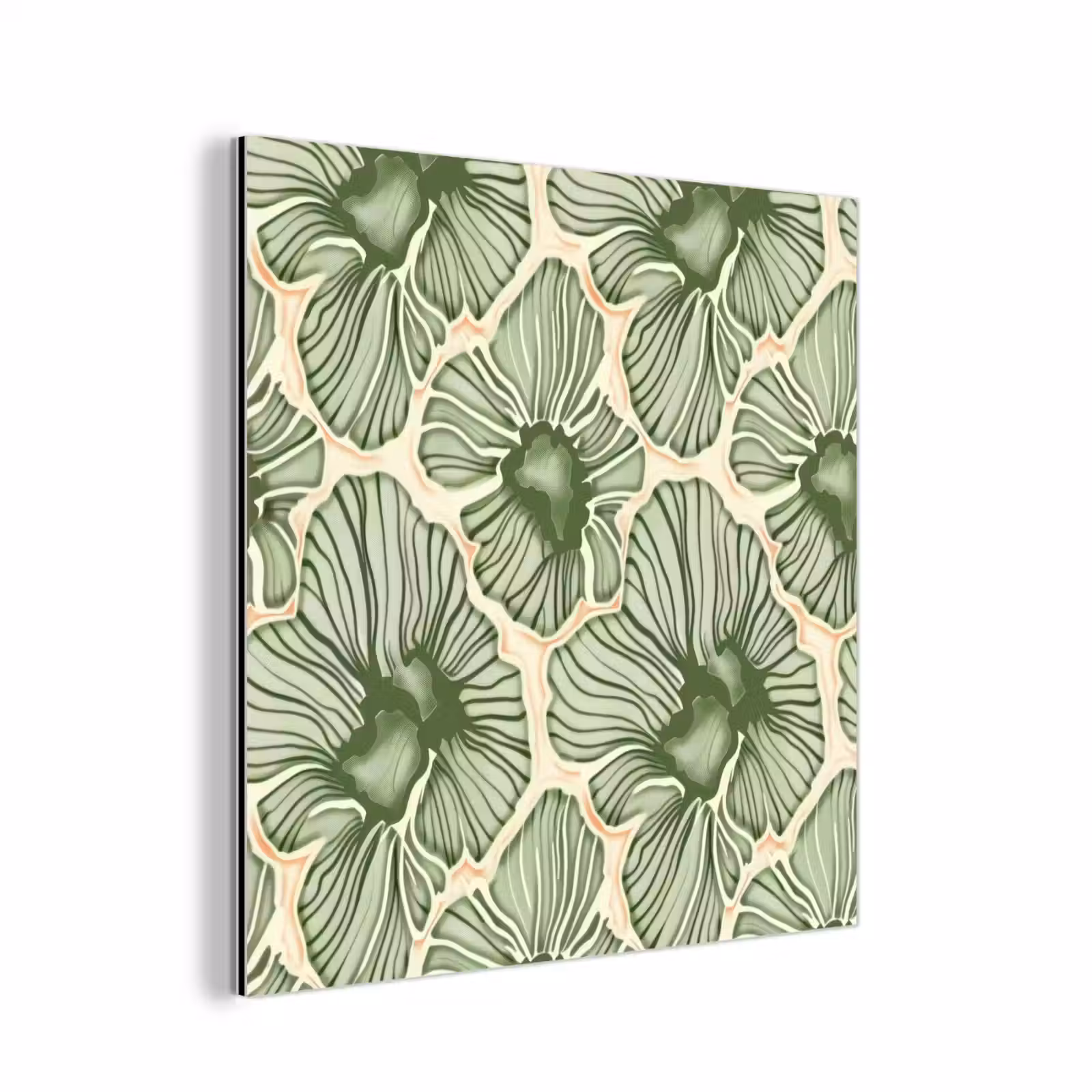 Alu-Dibond-Bild - Grün – Botanisch – Blumen – Organisch – Muster — 1