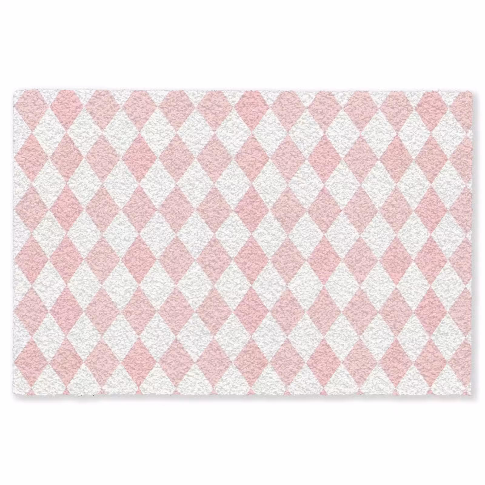 Teppich - Hellrosa – Karos – Geometrisch – Muster — 1