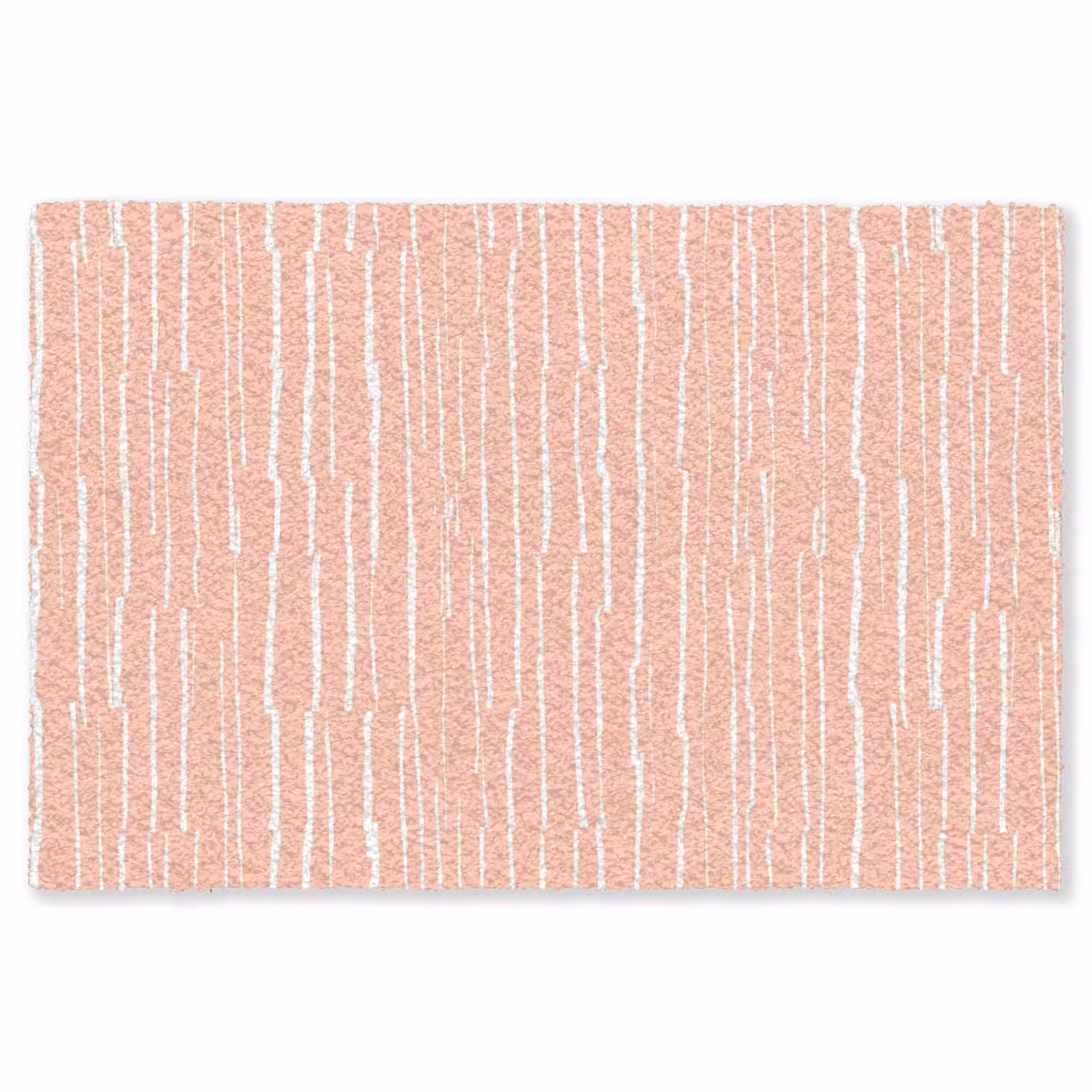Teppich - Lachsrosa – Streifen – Handgezeichnet – Muster — 1