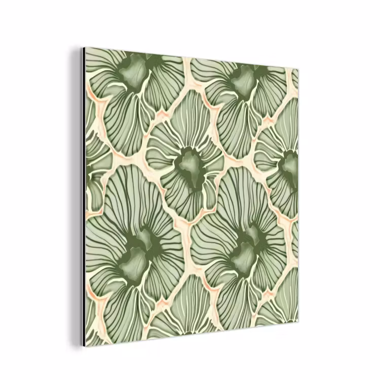 Alu-Dibond-Bild - Grün – Botanisch – Blumen – Organisch – Muster — 1