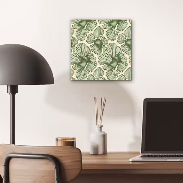 Alu-Dibond-Bild - Grün – Botanisch – Blumen – Organisch – Muster — 6
