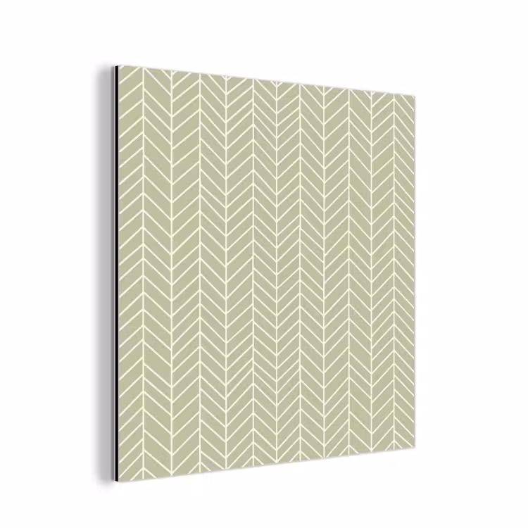 Alu-Dibond-Bild - Salbeigrün – Fischgrät – Geometrisch – Muster — 1