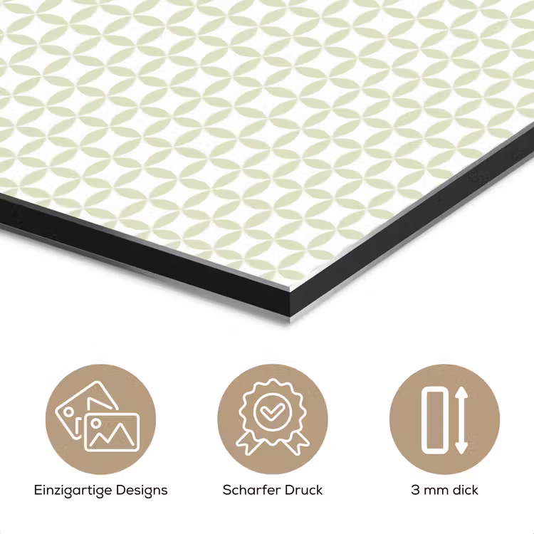 Alu-Dibond-Bild - Salbeigrün – Geometrisch – Kreise – Muster — 7