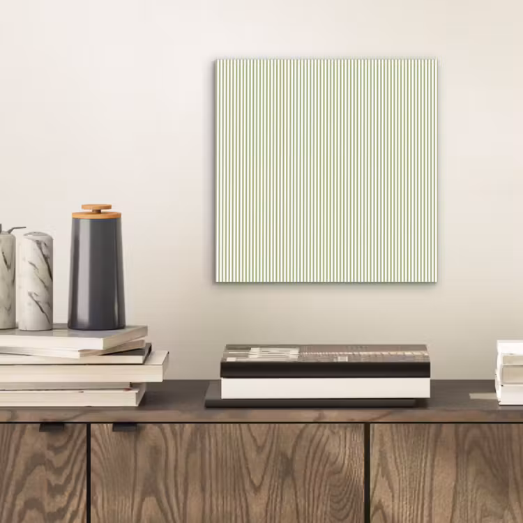 Alu-Dibond-Bild - Salbeigrün – Streifen – Minimalistisch – Muster — 2