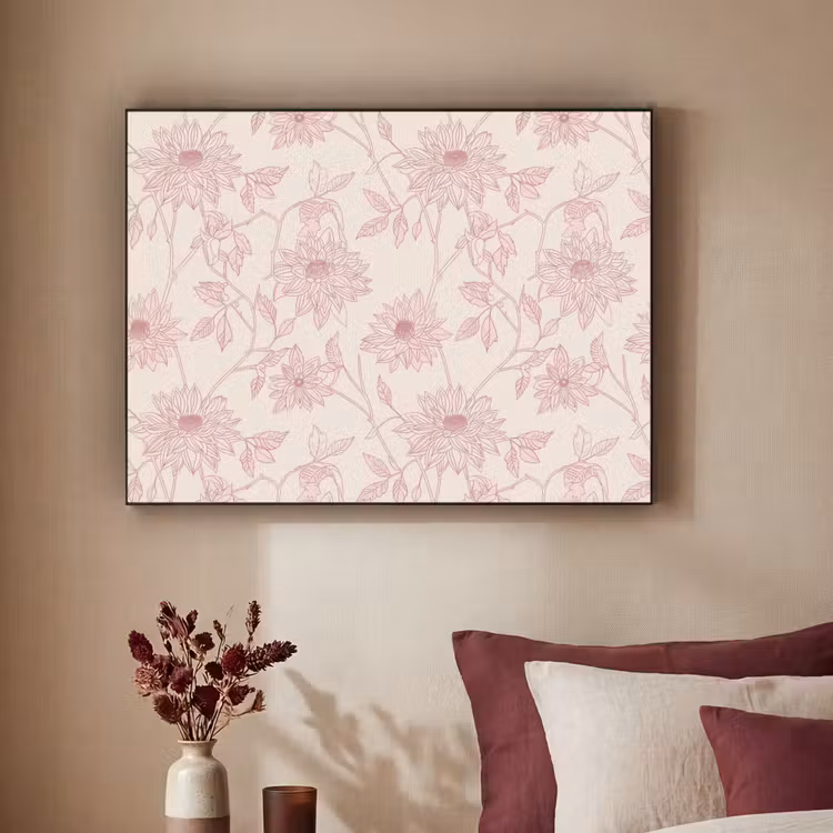 Art Frame - Altrosa – Dahlien – Strichzeichnung – Schnittmuster — 2