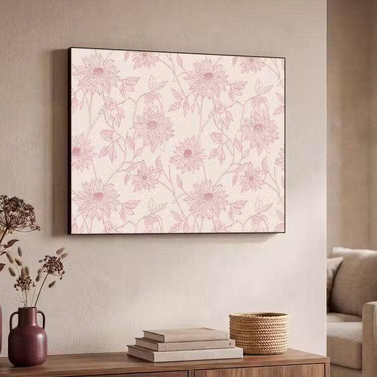 Art Frame - Altrosa – Dahlien – Strichzeichnung – Schnittmuster — 3