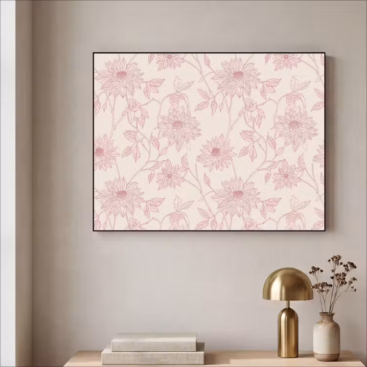 Art Frame - Altrosa – Dahlien – Strichzeichnung – Schnittmuster — 4
