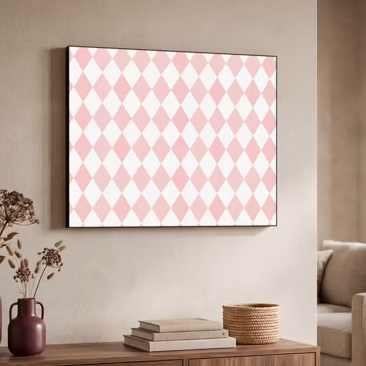 Art Frame - Hellrosa – Karos – Geometrisch – Muster — 3