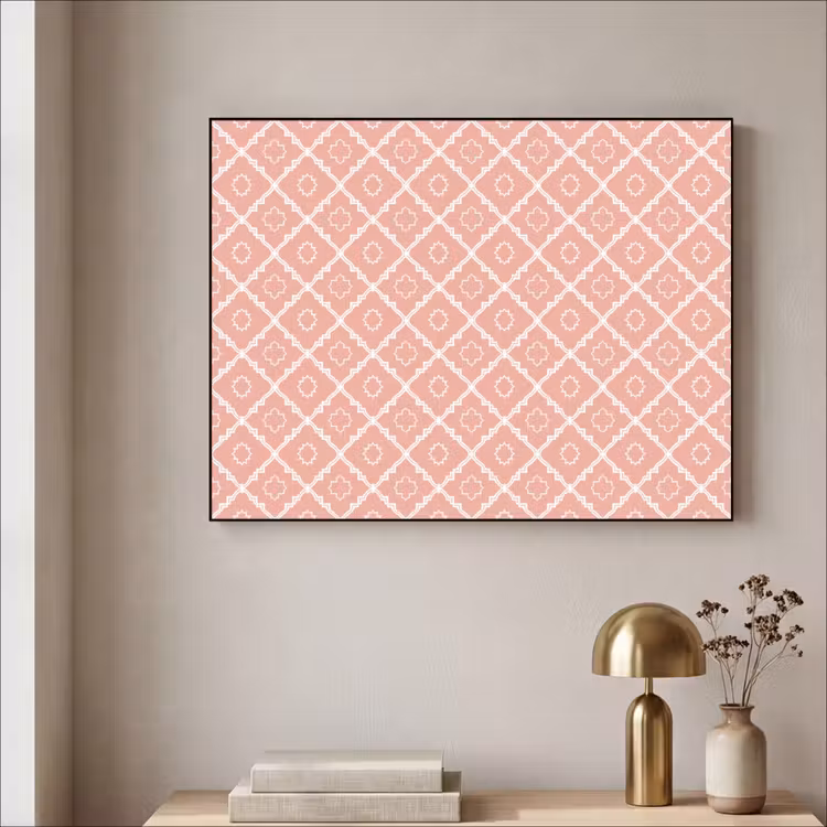 Art Frame - Lachsrosa – Geometrisch – Elegant – Muster — 4