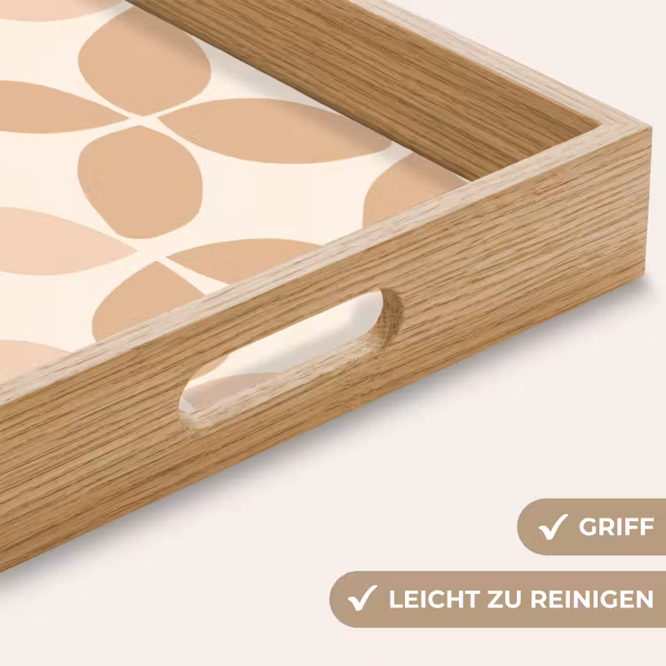 Tablett - Beige – Blätter – Minimalistisch – Muster — 5