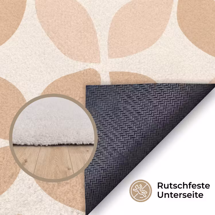 Teppich - Beige – Blätter – Minimalistisch – Muster — 4