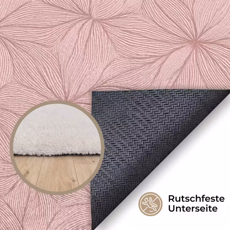 Teppich - Blassrosa – Blumen – Relief – Textur — 4