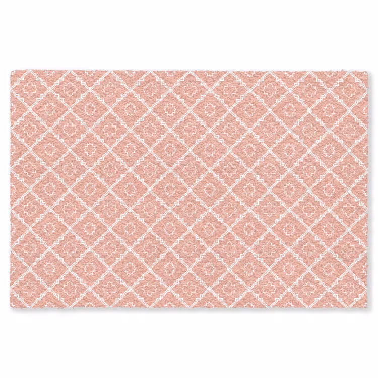 Teppich - Lachsrosa – Geometrisch – Elegant – Muster — 1