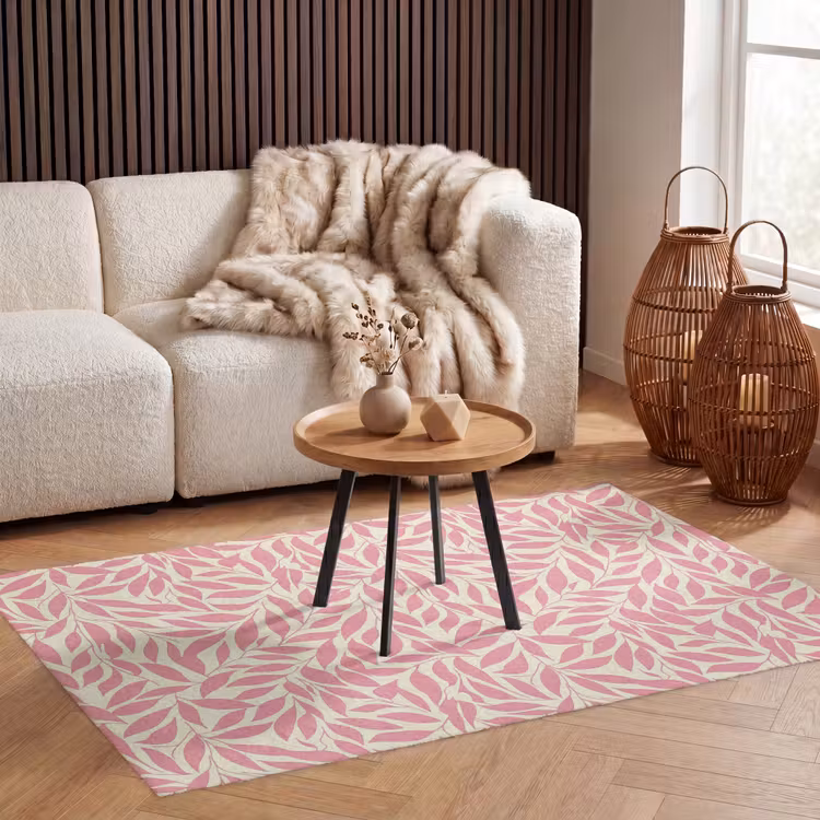Teppich - Rosa – Blätter – Dynamisch – Muster — 3