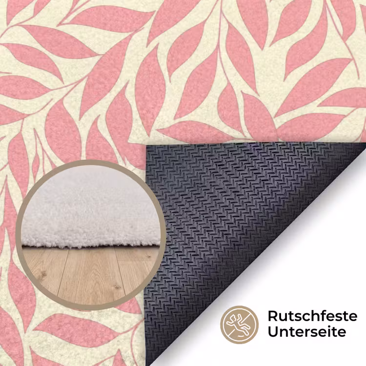 Teppich - Rosa – Blätter – Dynamisch – Muster — 4