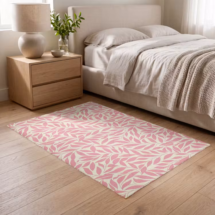 Teppich - Rosa – Blätter – Dynamisch – Muster — 5