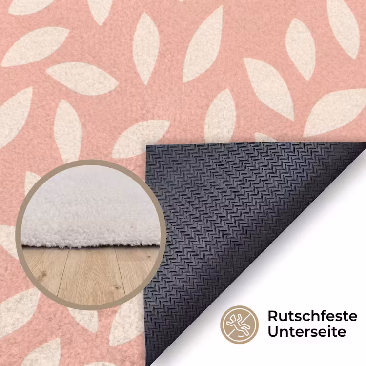 Teppich - Rosa – Blätter – Verspielt – Muster — 4