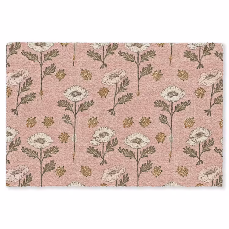 Teppich - Rosa – Blumen – Vintage – Textur — 1