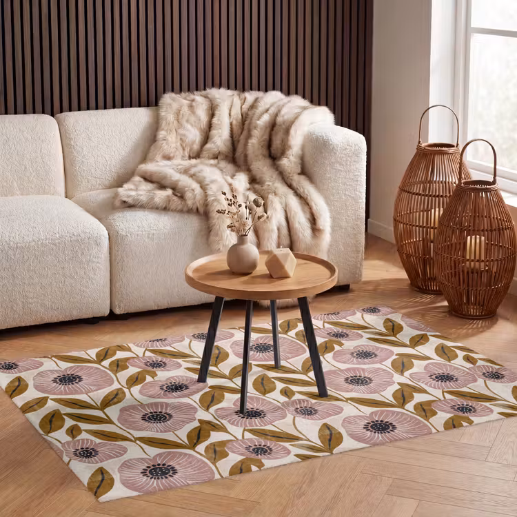 Teppich - Staubrosa – Blumen – Grafisch – Muster — 3