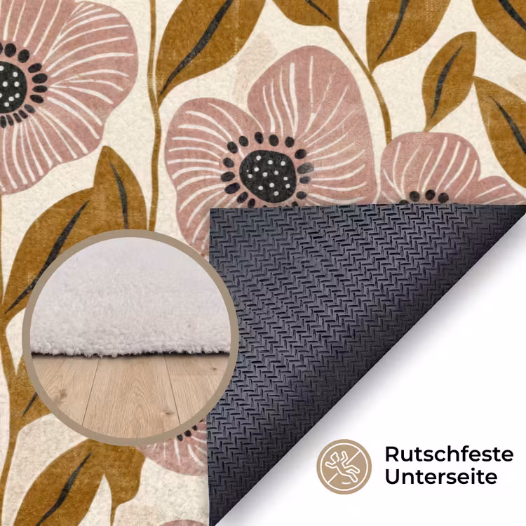 Teppich - Staubrosa – Blumen – Grafisch – Muster — 4