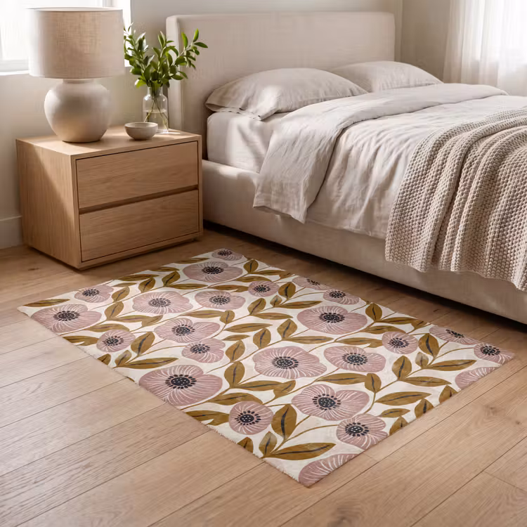 Teppich - Staubrosa – Blumen – Grafisch – Muster — 5