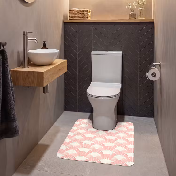 WC Vorleger - Rosa – Fächer – Mosaik – Muster — 2