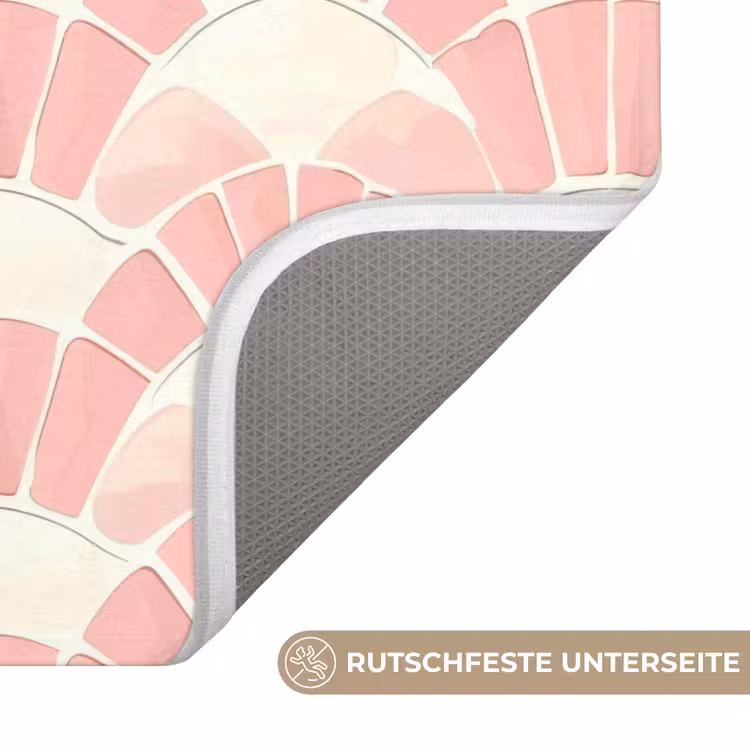 WC Vorleger - Rosa – Fächer – Mosaik – Muster — 3