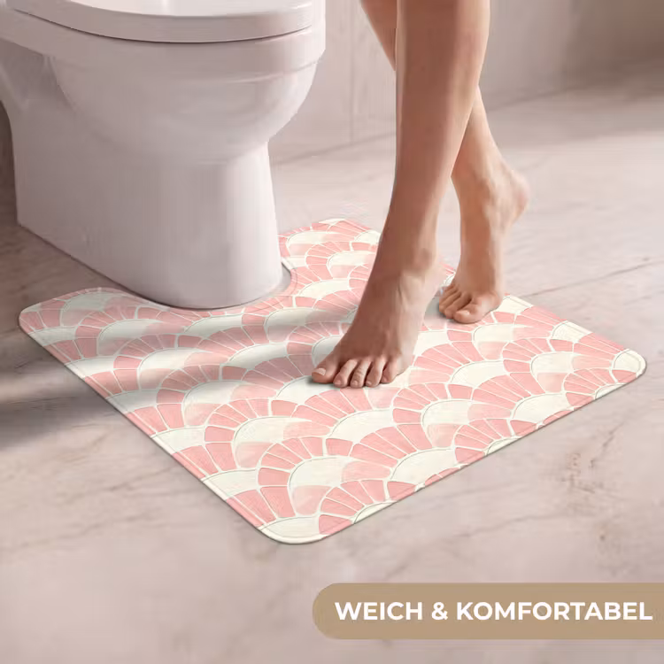 WC Vorleger - Rosa – Fächer – Mosaik – Muster — 5