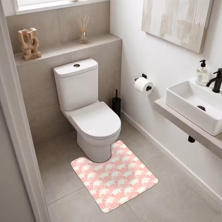 WC Vorleger - Rosa – Fächer – Mosaik – Muster — 6